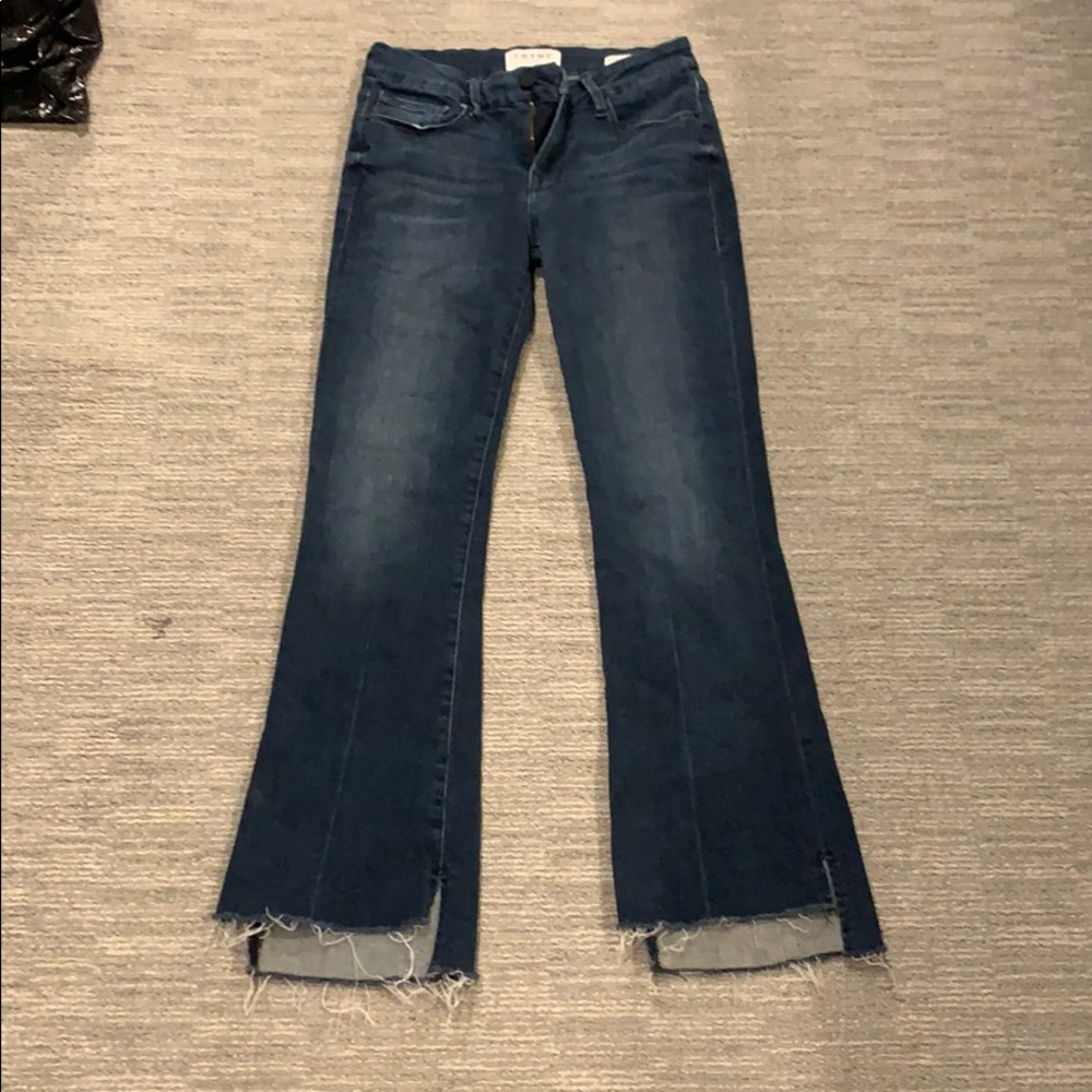 FRAME crop boot dark jeans
